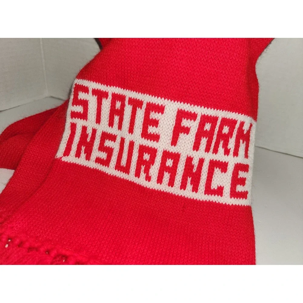 Vintage State Farm Insurance Red Knit‎ Scarf Soccer